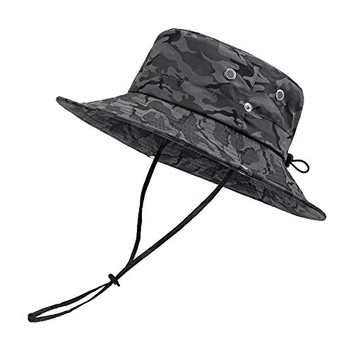 Faletony Outdoor Hut Buschhut Boonie Hat mit Kinnband Fischermütze Sonnenhut Sommerhut für Herren Damen von Faletony