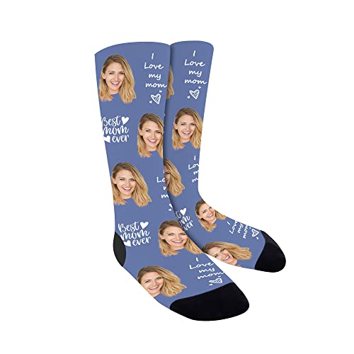 Faletony Personalisierte Foto socken,Socken mit Gesicht,DIY Lustige Socken mit jedem Foto，Gedruckte Socken für Frauen, Männer, Weihnachten, Geburtstagsgeschenk Vatertagsgeschenk (Stil 22) von Faletony