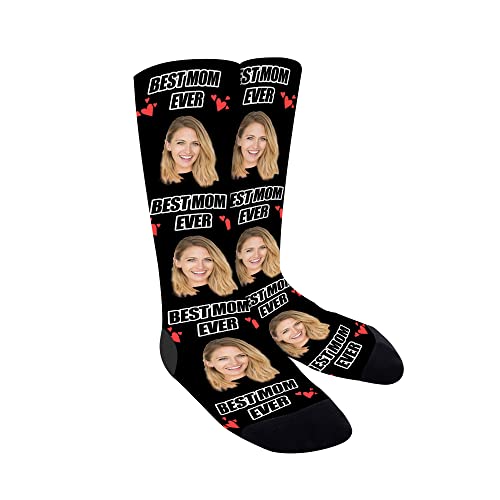 Faletony Personalisierte Foto socken,Socken mit Gesicht,DIY Lustige Socken mit jedem Foto，Gedruckte Socken für Frauen, Männer, Weihnachten, Geburtstagsgeschenk Vatertagsgeschenk (Stil 24) von Faletony