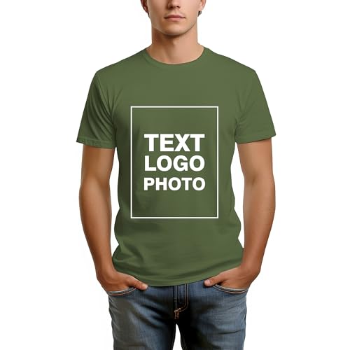 Faletony Unisex Personalisiert T-Shirt vollfarbig einseitig Bedruckt mit eigenem Foto Text Logo Name Selbst Gestalten Baumwolle Tshirt Damen Herren von Faletony