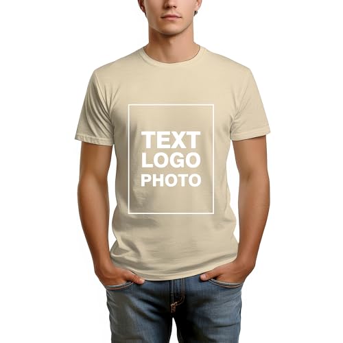 Faletony Unisex Personalisiert T-Shirt vollfarbig einseitig Bedruckt mit eigenem Foto Text Logo Name Selbst Gestalten Baumwolle Tshirt Damen Herren von Faletony