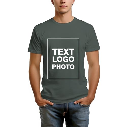 Faletony Unisex Personalisiert T-Shirt vollfarbig einseitig Bedruckt mit eigenem Foto Text Logo Name Selbst Gestalten Baumwolle Tshirt Damen Herren von Faletony