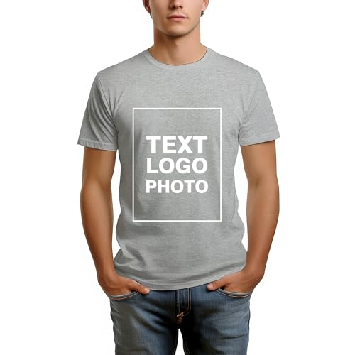 Faletony Unisex Personalisiert T-Shirt vollfarbig einseitig Bedruckt mit eigenem Foto Text Logo Name Selbst Gestalten Baumwolle Tshirt Damen Herren von Faletony