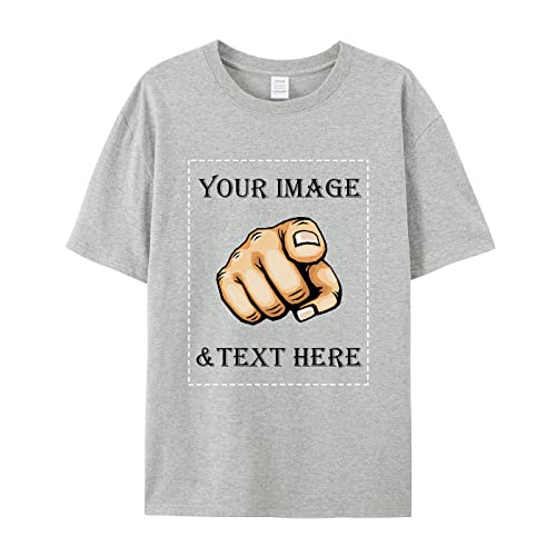 Faletony Unisex Personalisiert T-Shirt vollfarbig einseitig Bedruckt mit eigenem Foto Text Logo Name Selbst Gestalten Baumwolle Tshirt Damen Herren von Faletony