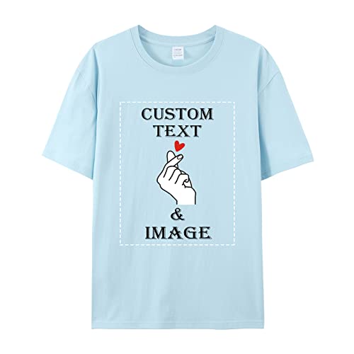 Faletony Unisex Personalisiert T-Shirt vollfarbig einseitig Bedruckt mit eigenem Foto Text Logo Name Selbst Gestalten Baumwolle Tshirt Damen Herren von Faletony