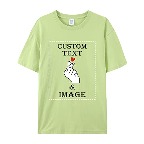 Faletony Unisex Personalisiert T-Shirt vollfarbig einseitig Bedruckt mit eigenem Foto Text Logo Name Selbst Gestalten Baumwolle Tshirt Damen Herren von Faletony