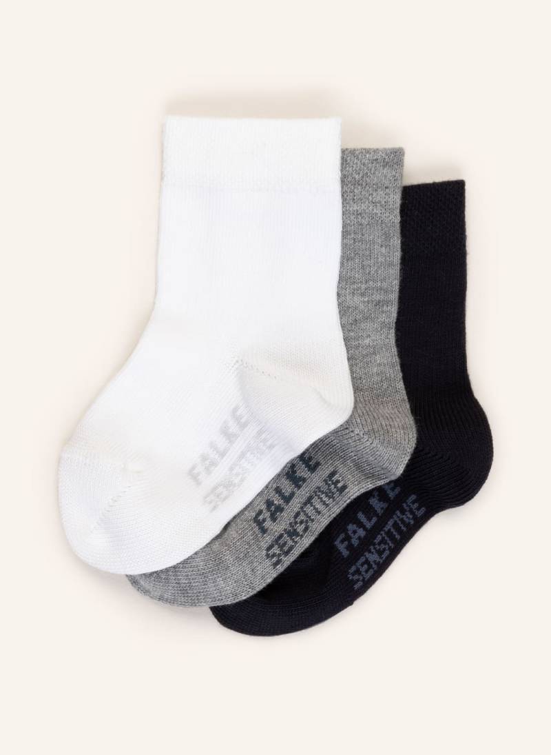 Falke 3er-Pack Socken Sensitive grau von Falke