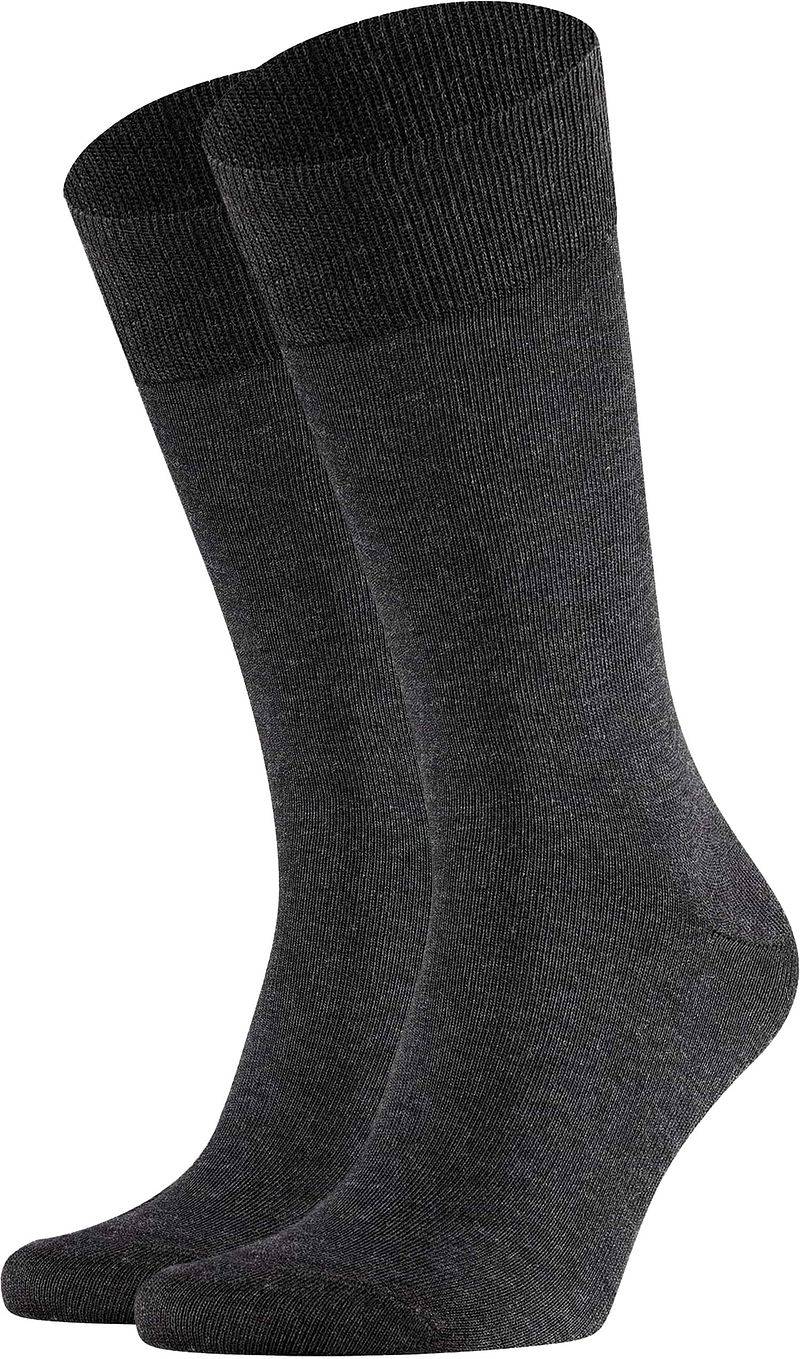 Falke Happy Socken 2 Paar Dunkelgrau Melange - Größe 47-50 von Falke
