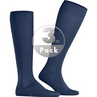 Falke Herren Kniestrümpfe blau Mikrofaser unifarben von Falke