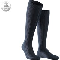 Falke Herren Kniestrumpf blau Schur-Wolle unifarben von Falke