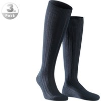 Falke Herren Kniestrumpf blau Schur-Wolle unifarben von Falke