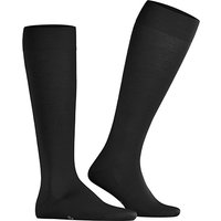 Falke Herren Kniestrümpfe Schwarz Mikrofaser unifarben von Falke