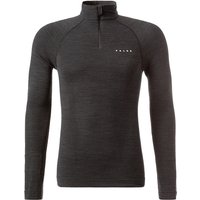 Falke Herren Longsleeve schwarz Schurwollmix unifarben von Falke