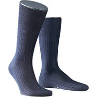 Falke Herren Socken blau Merinowolle unifarben von Falke