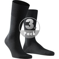 Falke Herren Socken Schwarz Merinowolle unifarben von Falke