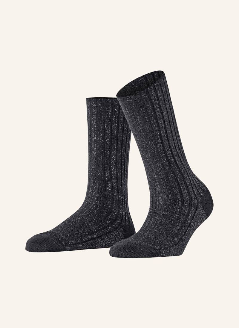 Falke Socken Cosy Wool Mit Glitzergarn schwarz von Falke