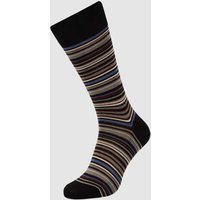 Falke Socken mit Streifenmuster Modell 'MICROBLOCK SOCK' in Black, Größe 43/44 von Falke
