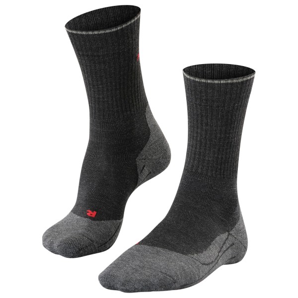 Falke - TK2 Wool Silk - Wandersocken Gr 46-48 schwarz/grau von Falke