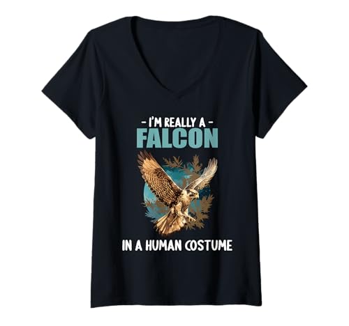 Damen Falken Falke T-Shirt mit V-Ausschnitt Damen Falken Falke T-Shirt mit V-Ausschnitt von Falken Falke Tier Shop