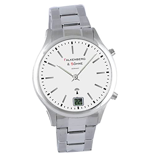 Falkenberg & Söhne Funkarmbanduhr Japanisches Quarzuhrwerk Funkuhr 41 mm Edelstahl 20 mm Funksignal DCF77 Herrenarmbanduhr Damenarmbanduhr Digitale & Analoge Anzeige Datumsanzeige Falkenberg & Söhne Funkarmbanduhr Japanisches Quarzuhrwerk Funkuhr 41 mm Edelstahl 20 mm Funksignal DCF77 Herrenarmbanduhr Damenarmbanduhr Digitale & Analoge Anzeige Datumsanzeige von Falkenberg & Söhne