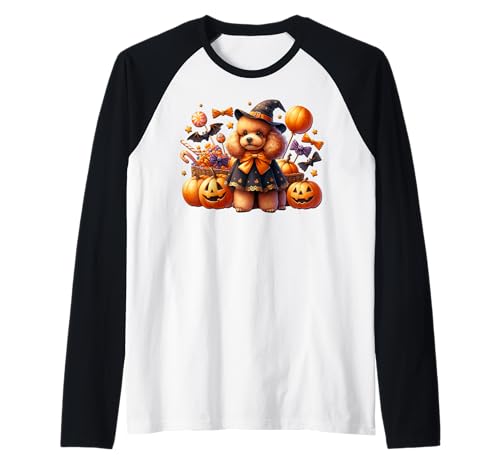 White Halloween Must Haves for Girls and Women Mini Poodle Raglan White Halloween Must Haves for Girls and Women Mini Poodle Raglan von Fall And Halloween Poodle Gifts For Poodle Lovers