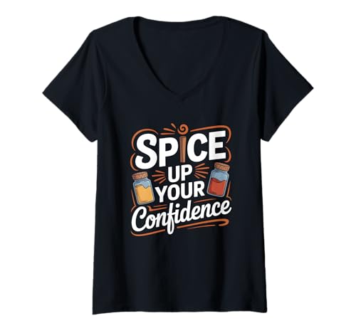 Damen Peppen Sie Ihr Vertrauen Herbst Herbst Kürbis Gewürz auf T-Shirt mit V-Ausschnitt Damen Peppen Sie Ihr Vertrauen Herbst Herbst Kürbis Gewürz auf T-Shirt mit V-Ausschnitt von Fall Autumn Pumpkin Spice Fall Coffee Culture