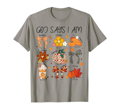 Gott SAGT, ich Bin Herbst Vibes Christliche Herbst-Frauen Herren Kinder T-Shirt von Fall Autumn Thanksgiving Christian Women Men Kids