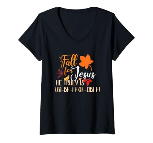 Damen Verliebe Dich in Jesus Er ist wirklich EIN unglaublicher Herbstchrist T-Shirt mit V-Ausschnitt Damen Verliebe Dich in Jesus Er ist wirklich EIN unglaublicher Herbstchrist T-Shirt mit V-Ausschnitt von Fall For Jesus Autumn Designs