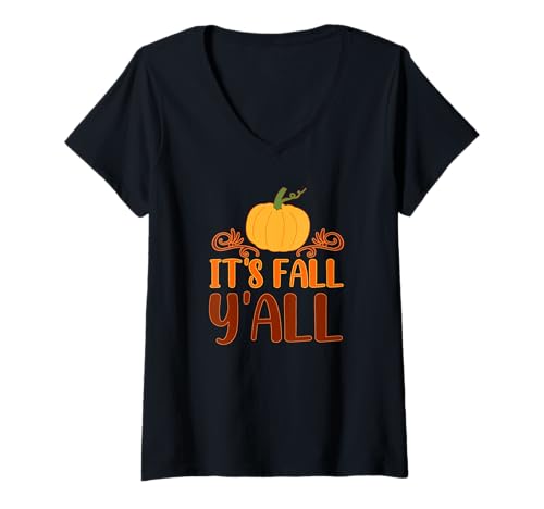 Damen Es ist Herbst, Ihr alle T-Shirt mit V-Ausschnitt Damen Es ist Herbst, Ihr alle T-Shirt mit V-Ausschnitt von Fall For You Designs