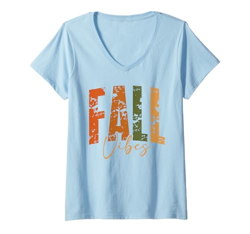 Damen Fall Graphic Season Womens T-Shirt mit V-Ausschnitt Damen Fall Graphic Season Womens T-Shirt mit V-Ausschnitt von Fall Graphic Season Wear
