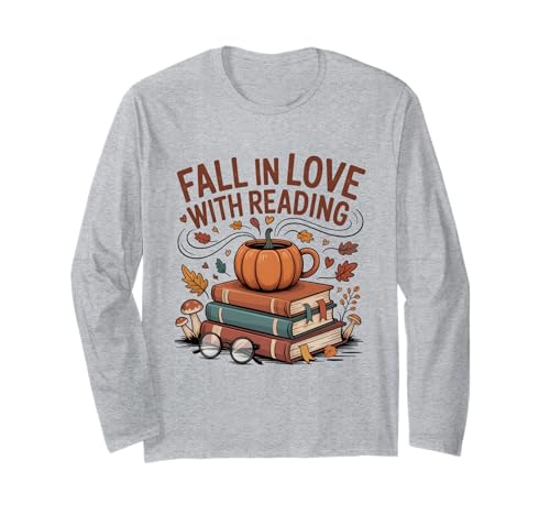 Herbst Lesen Liebe Kürbis Buch Brille Herbst Frauen Mädchen Langarmshirt Herbst Lesen Liebe Kürbis Buch Brille Herbst Frauen Mädchen Langarmshirt von Fall In Love with Reading