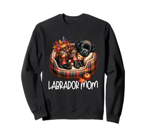Black Labrador Puppy Graphic for Women and Fall Labrador Mom Sweatshirt von Fall Labrador Gifts For Black Labrador Dog Lovers