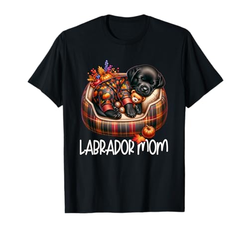 Black Labrador Puppy Graphic for Women and Fall Labrador Mom T-Shirt von Fall Labrador Gifts For Black Labrador Dog Lovers