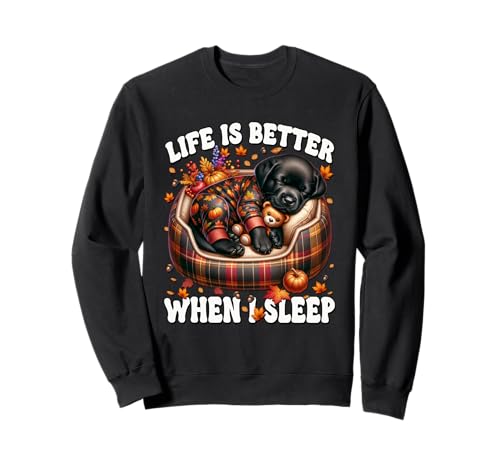 Cute Sleeping Labrador Retriever Dog for Women Autumn Sleep Sweatshirt von Fall Labrador Gifts For Black Labrador Dog Lovers