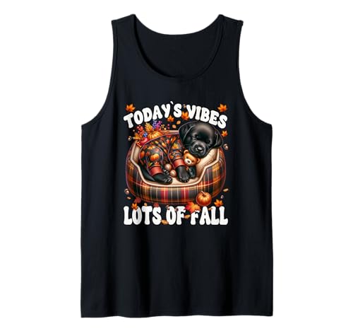 Fall Saying for Women with Black Labrador Retriever Puppy Tank Top von Fall Labrador Gifts For Black Labrador Dog Lovers