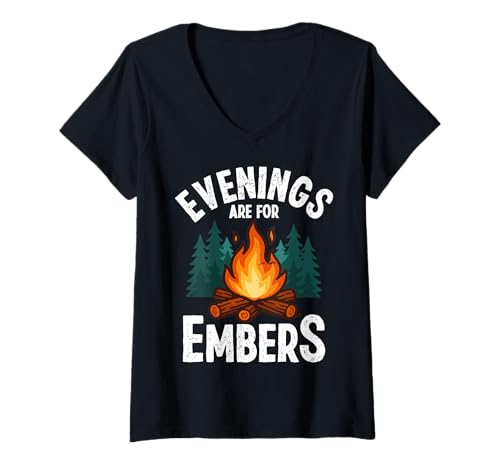 Damen Herbst - Abende sind für Glut T-Shirt mit V-Ausschnitt Damen Herbst - Abende sind für Glut T-Shirt mit V-Ausschnitt von Fall Mood Seasonal Apparel