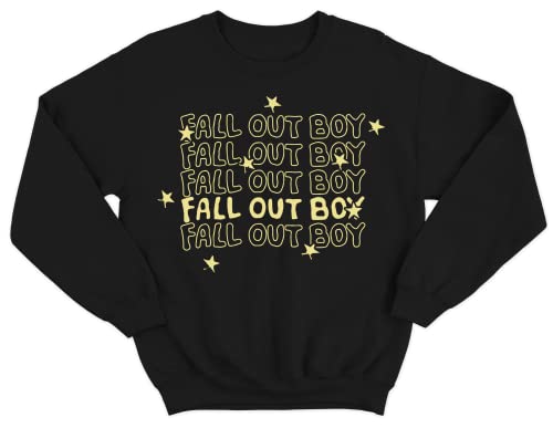 FALL OUT BOY Unisex Repeat Logo Crew Sweatshirt, Schwarz, Small von Fall Out Boy