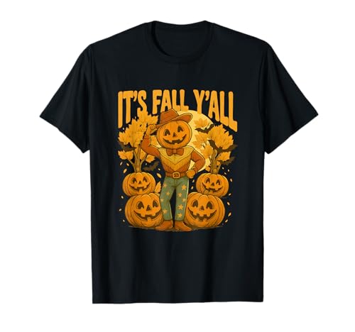 Herbst Cowboy Kürbis Halloween It's Fall Y'all Männer Frauen T-Shirt Herbst Cowboy Kürbis Halloween It's Fall Y'all Männer Frauen T-Shirt von Fall Pumpkin Season Yall Autumn Tees