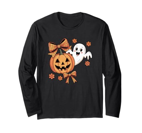 Kinder Kokette Schleife Halloween Geist Langarmshirt Kinder Kokette Schleife Halloween Geist Langarmshirt von Fall Pumpkin Season