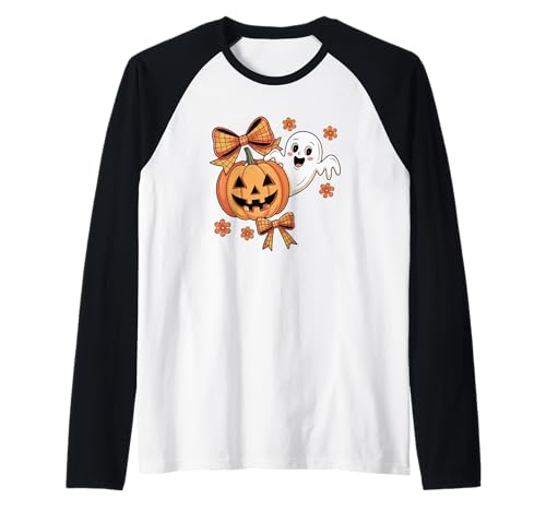 Kinder Kokette Schleife Halloween Geist Raglan Kinder Kokette Schleife Halloween Geist Raglan von Fall Pumpkin Season