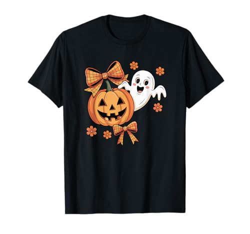 Kinder Kokette Schleife Halloween Geist T-Shirt Kinder Kokette Schleife Halloween Geist T-Shirt von Fall Pumpkin Season