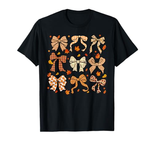 Herbst Kokette Bogen Herbst Kürbis Thanksgiving Frauen Mädchen T-Shirt Herbst Kokette Bogen Herbst Kürbis Thanksgiving Frauen Mädchen T-Shirt von Fall Pumpkin Thanksgiving Women Girl Ades.tshirt