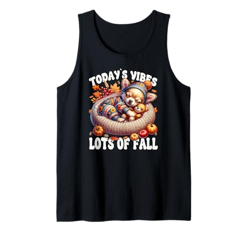 Fall Saying for Women Autumn Sleep Puppy for Chihuahua Mom Tank Top von Fall Puppy Chihuahua Gifts For Chihuahua Lovers