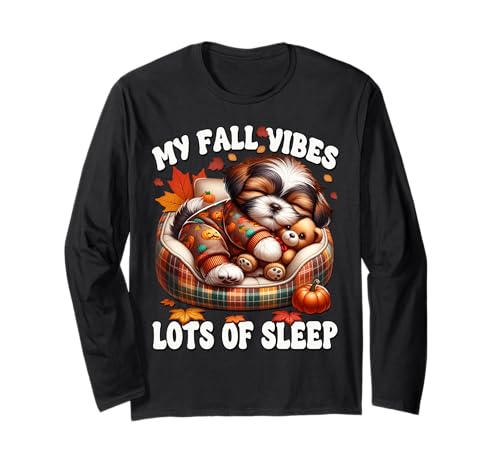 Mai-Shi Dog Graphic Women Funny Fall Saying for Shih Tzu Mom Langarmshirt von Fall Puppy Mom And Shih Tzu Gifts For Dog Lovers