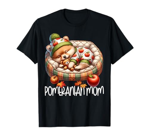 Cozy Fall Pomeranian Mom Graphic for Women Cute Autumn Sleep T-Shirt Cozy Fall Pomeranian Mom Graphic for Women Cute Autumn Sleep T-Shirt von Fall Puppy Pomeranian Gifts For Pomeranian Lovers