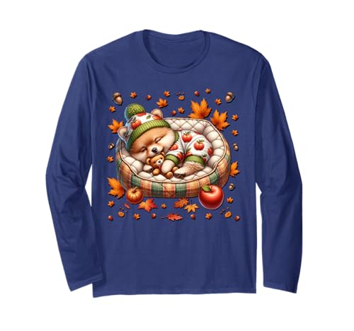 Cute Fall Accessories for Women and Girls Autumn Pomeranian Langarmshirt Cute Fall Accessories for Women and Girls Autumn Pomeranian Langarmshirt von Fall Puppy Pomeranian Gifts For Pomeranian Lovers