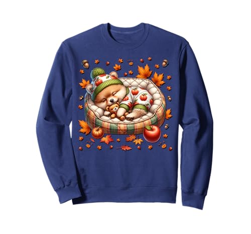 Cute Fall Accessories for Women and Girls Autumn Pomeranian Sweatshirt Cute Fall Accessories for Women and Girls Autumn Pomeranian Sweatshirt von Fall Puppy Pomeranian Gifts For Pomeranian Lovers