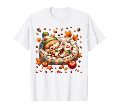 Cute Fall Accessories for Women and Girls Autumn Pomeranian T-Shirt Cute Fall Accessories for Women and Girls Autumn Pomeranian T-Shirt von Fall Puppy Pomeranian Gifts For Pomeranian Lovers