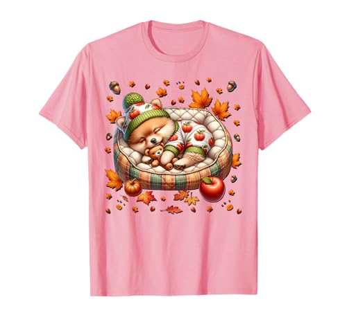 Cute Pomeranian Stuff for Girls Pink Fall Autumn Aesthetic T-Shirt Cute Pomeranian Stuff for Girls Pink Fall Autumn Aesthetic T-Shirt von Fall Puppy Pomeranian Gifts For Pomeranian Lovers