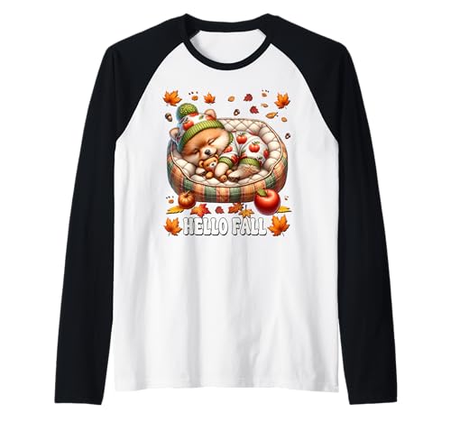 Hello Fall Pomeranian Themed Graphic for Women Cute Pom Mom Raglan Hello Fall Pomeranian Themed Graphic for Women Cute Pom Mom Raglan von Fall Puppy Pomeranian Gifts For Pomeranian Lovers